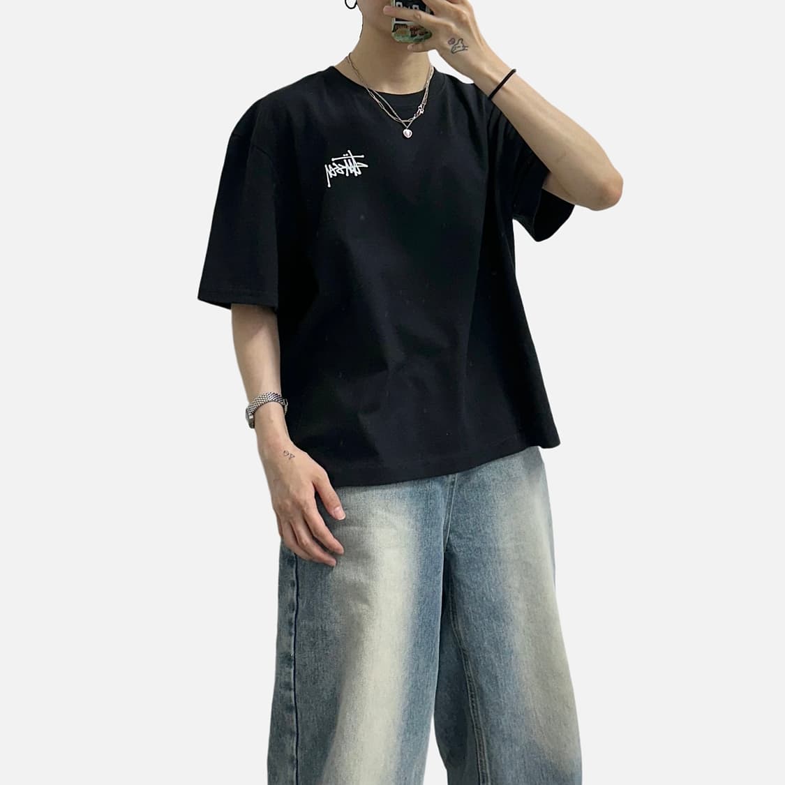 스투시 베이직 블랙 반팔티 (택있음) 상품이미지3