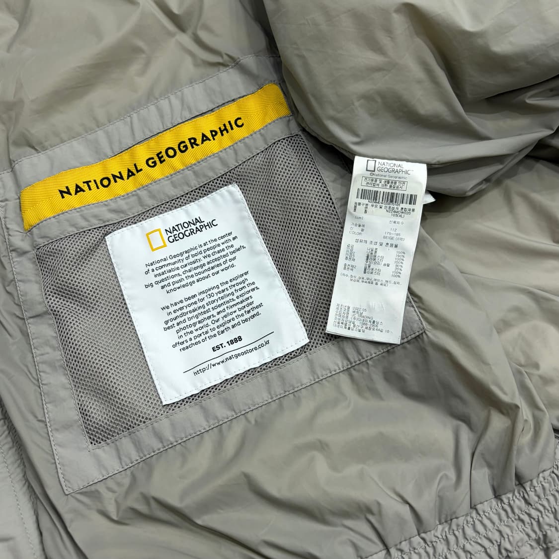 내셔널지오그래픽 22FW 헤론 경량 패딩 와펜 숏패딩 105 xl 상품이미지4