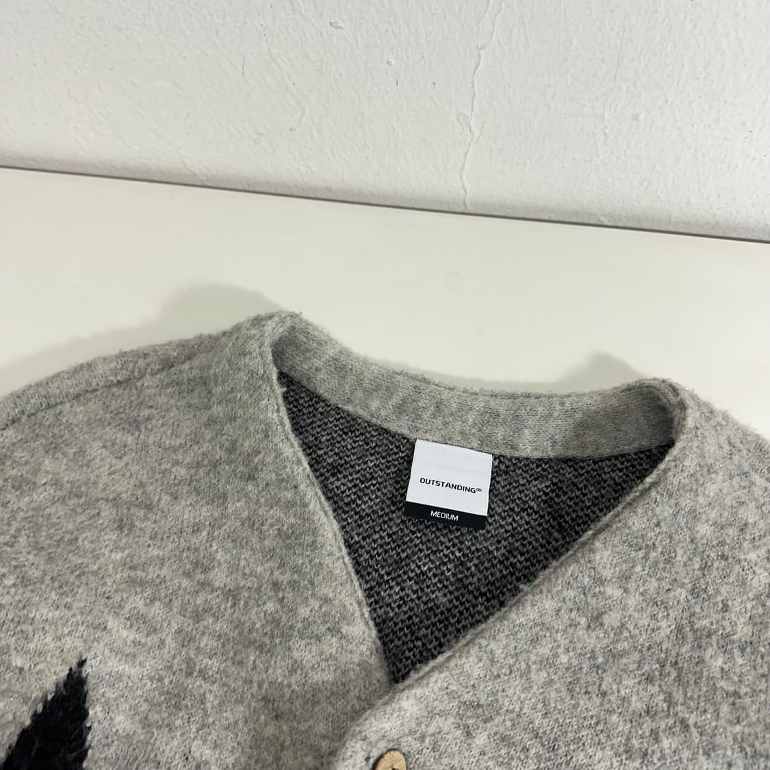 우먼M-L 아웃스탠딩 루즈핏 아가일 보카시가디건 상품이미지3