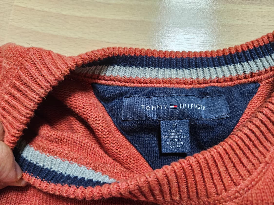타미힐피거 오렌지 주황색 니트 스웨터 100 상품이미지3