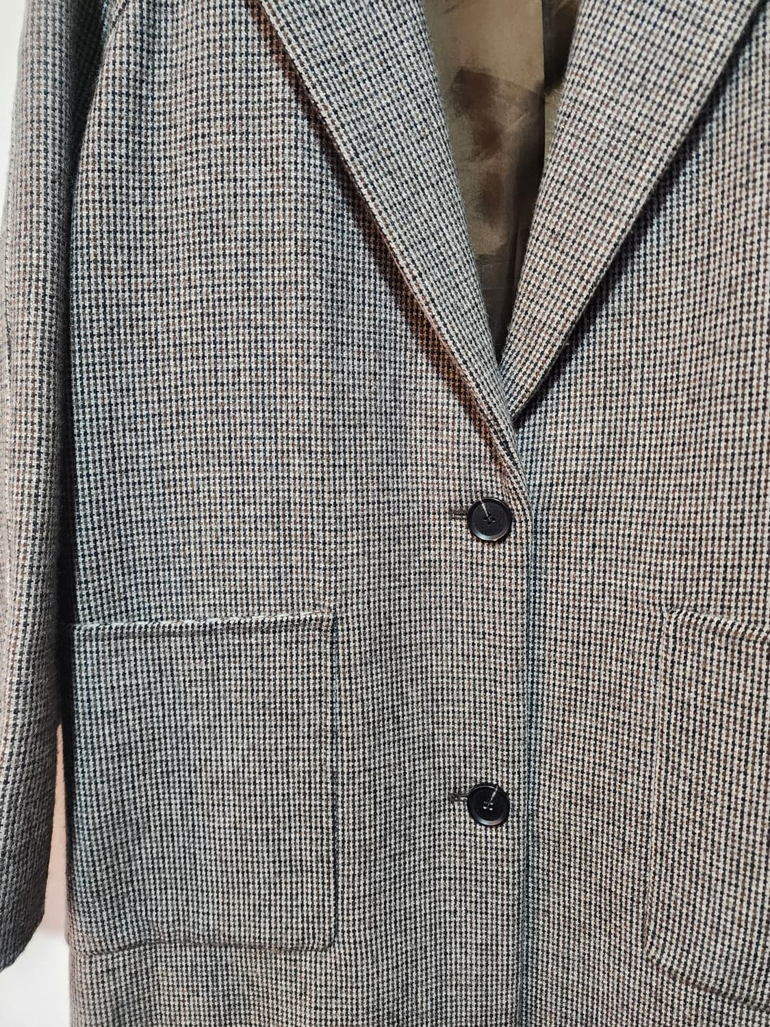 플라스틱 아일랜드 체크 오버핏 롱코트 M 상품이미지3