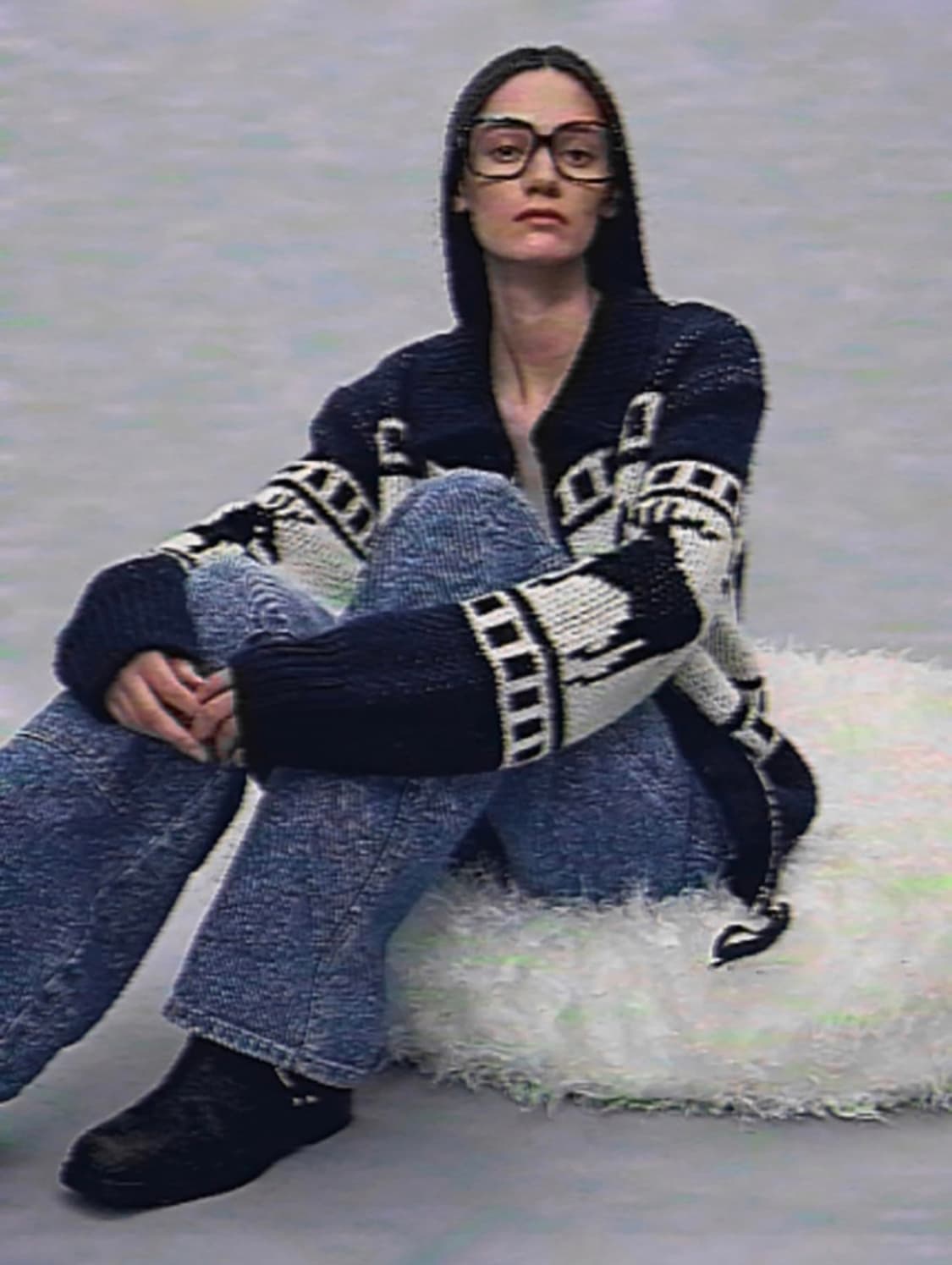 파르티멘토 우먼 코위찬 니트 집업 가디건 네이비  상품이미지4