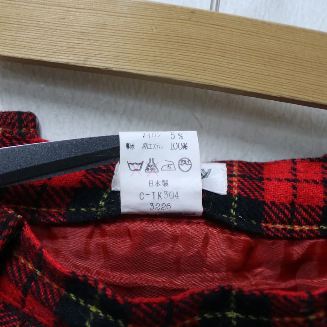 LUCY MAY 체크 플리츠 울 혼방 미디 스커트 61924 상품이미지4