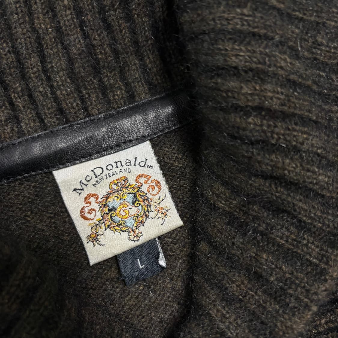 80~90s 빈티지 맥도날드 뉴질랜드 메리노 울 숄카라 니트 상품이미지4