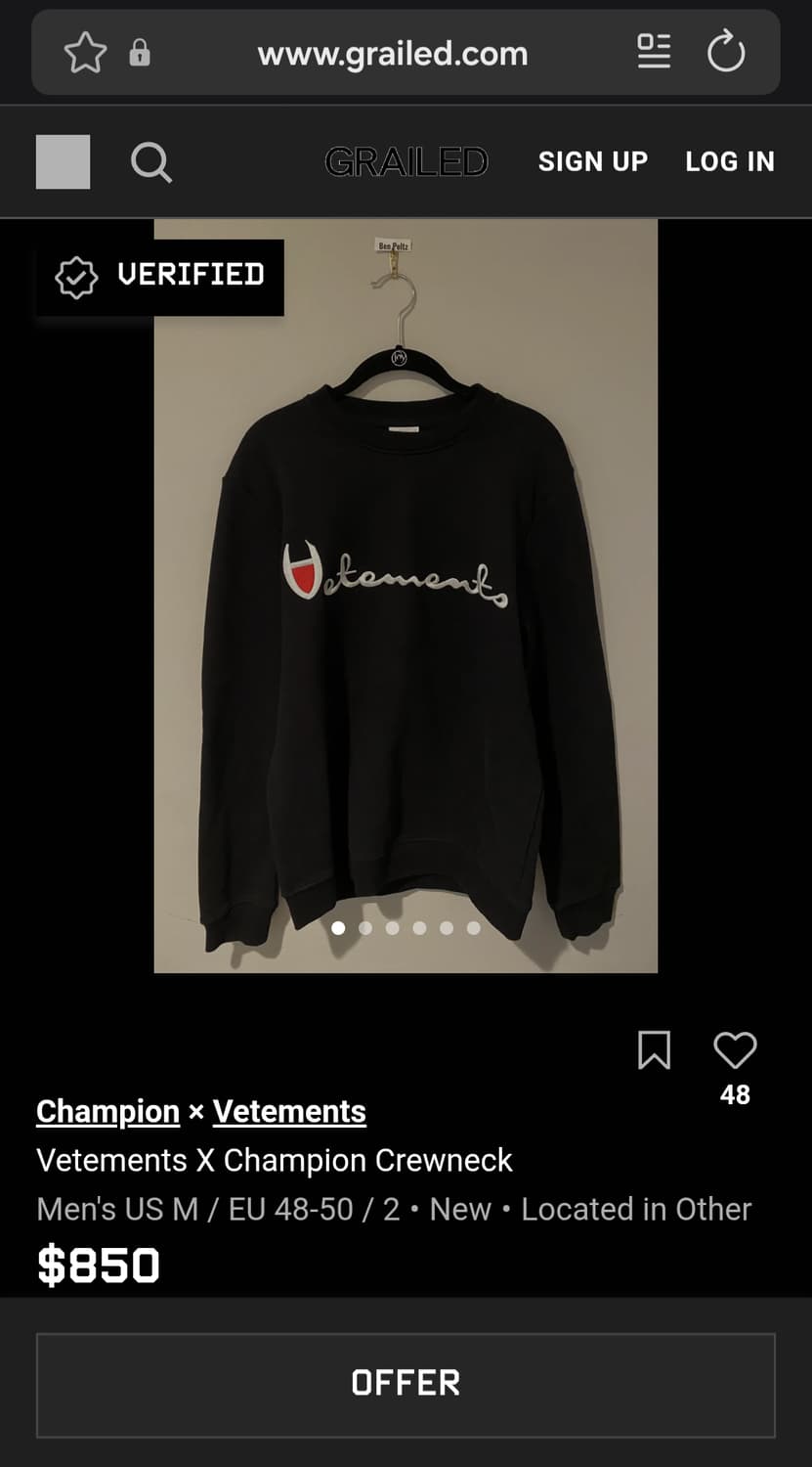 베트멍 챔피온 16 S/S 한정판 맨투맨 상품이미지8