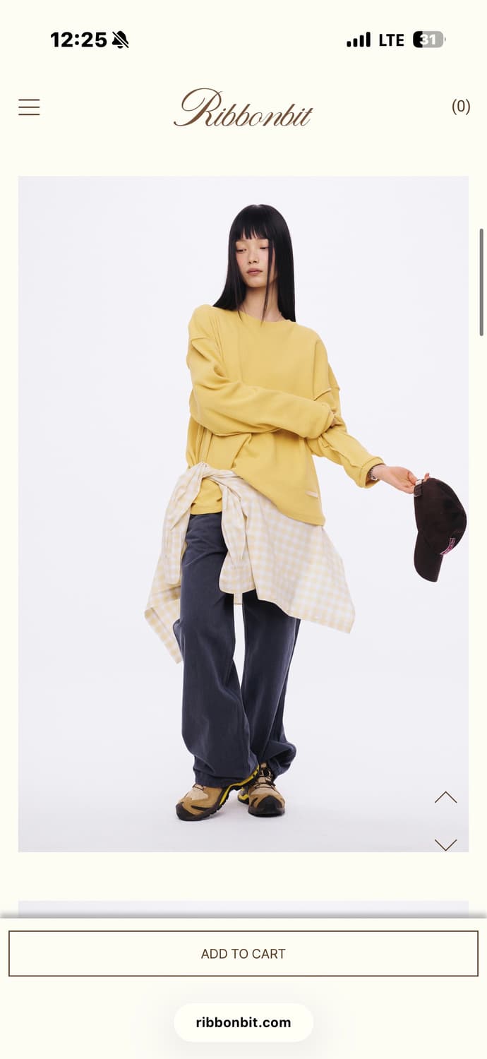 리본빛 그리드 와플티 옐로우 Grid Waffle Tee Yellow 상품이미지7