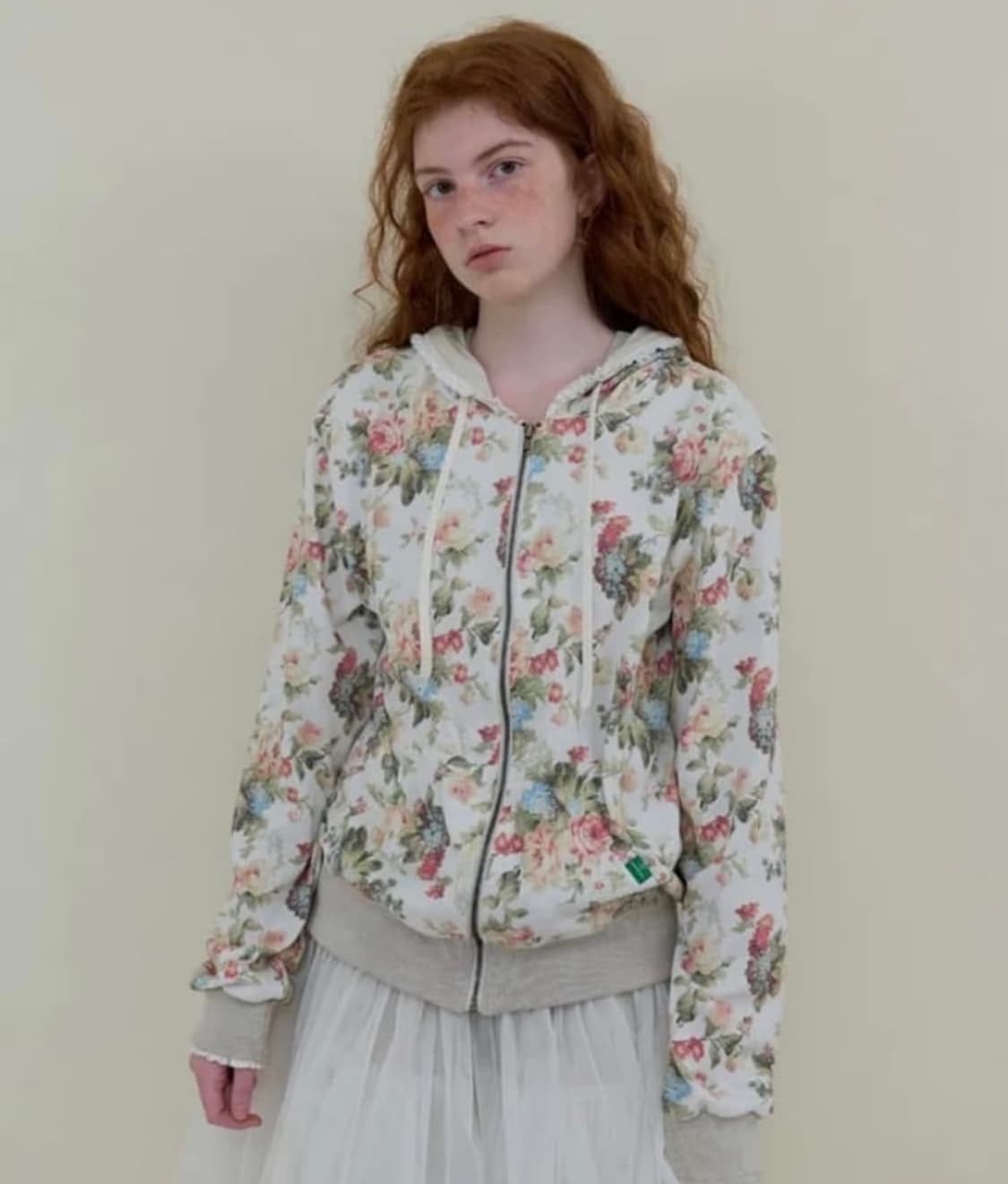 노컨텐츠 플라워 후드집업 상품이미지1