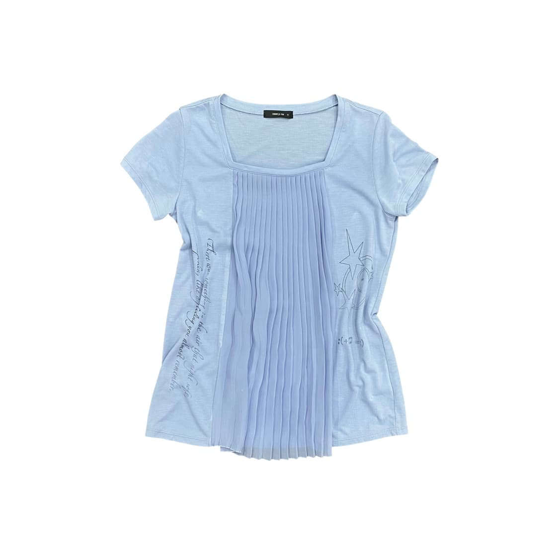 lettering fringe sky blue top  상품이미지1