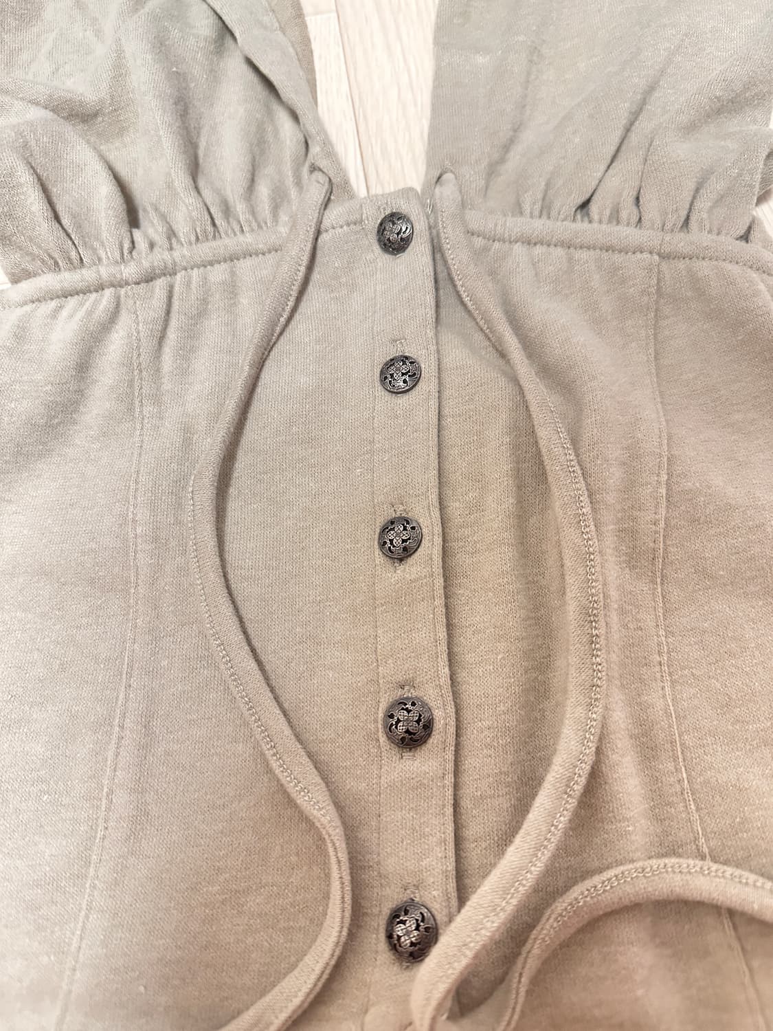 스컬프터 Classic Sleeveless Hoodie Beige (S) 상품이미지3