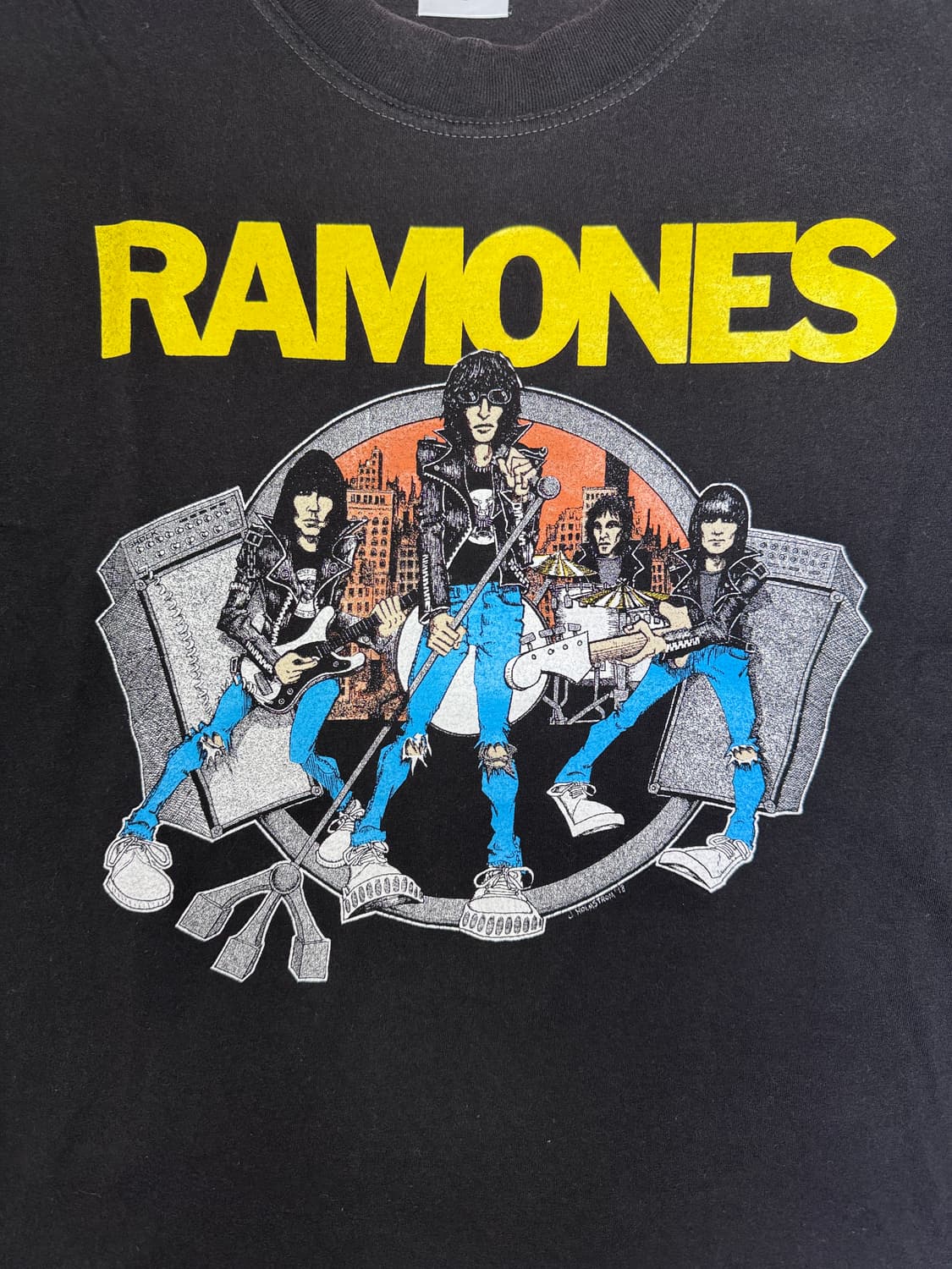 빈티지 라몬즈 RAMONES 카툰 밴드티 S 상품이미지2