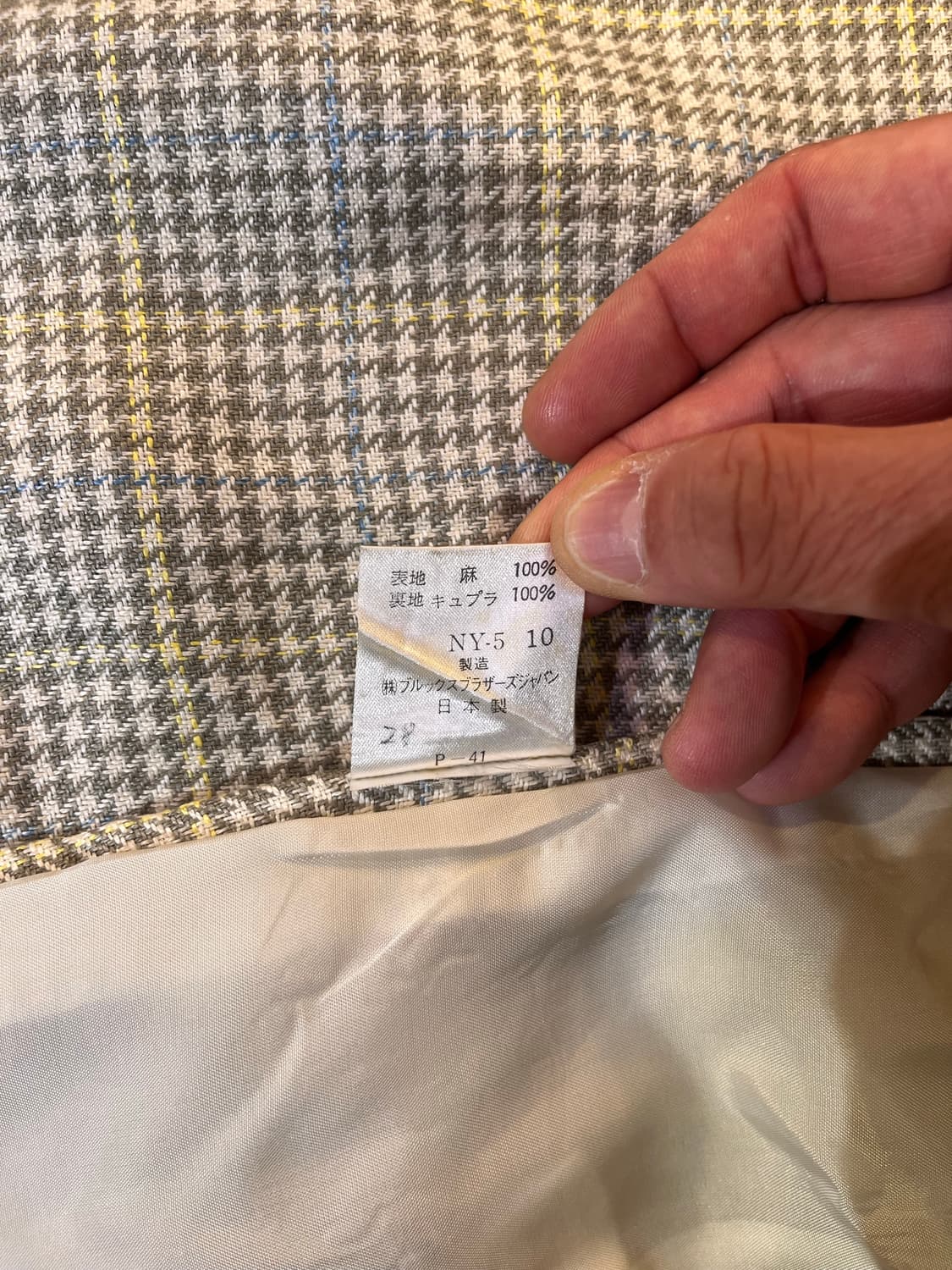 브룩스 브라더스 린넨 하운드투스 블레이저 (일본제) 상품이미지7