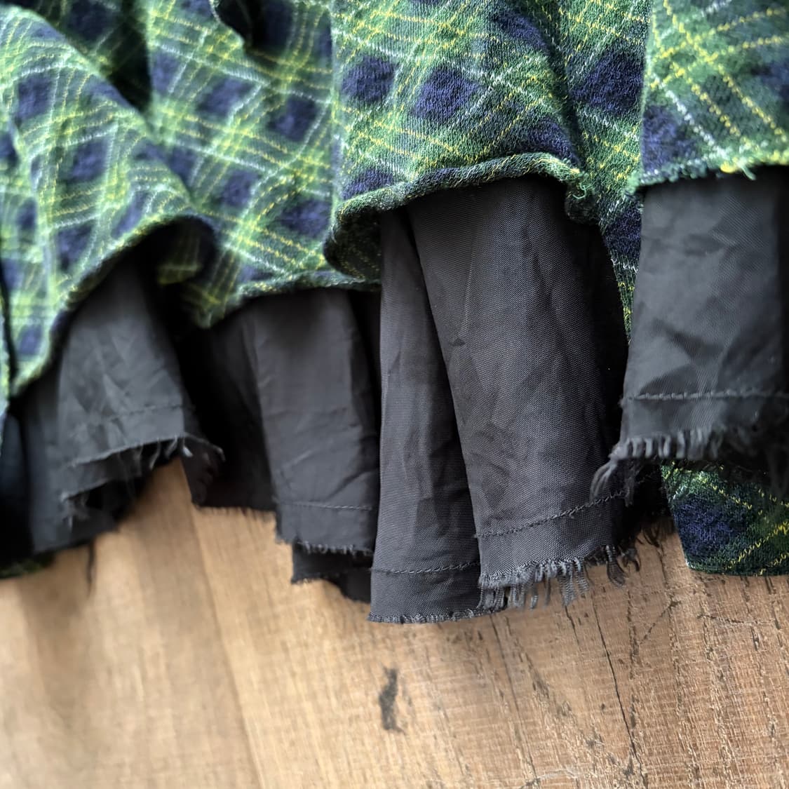 Layered Detail Ribbon Check Blouse 상품이미지4