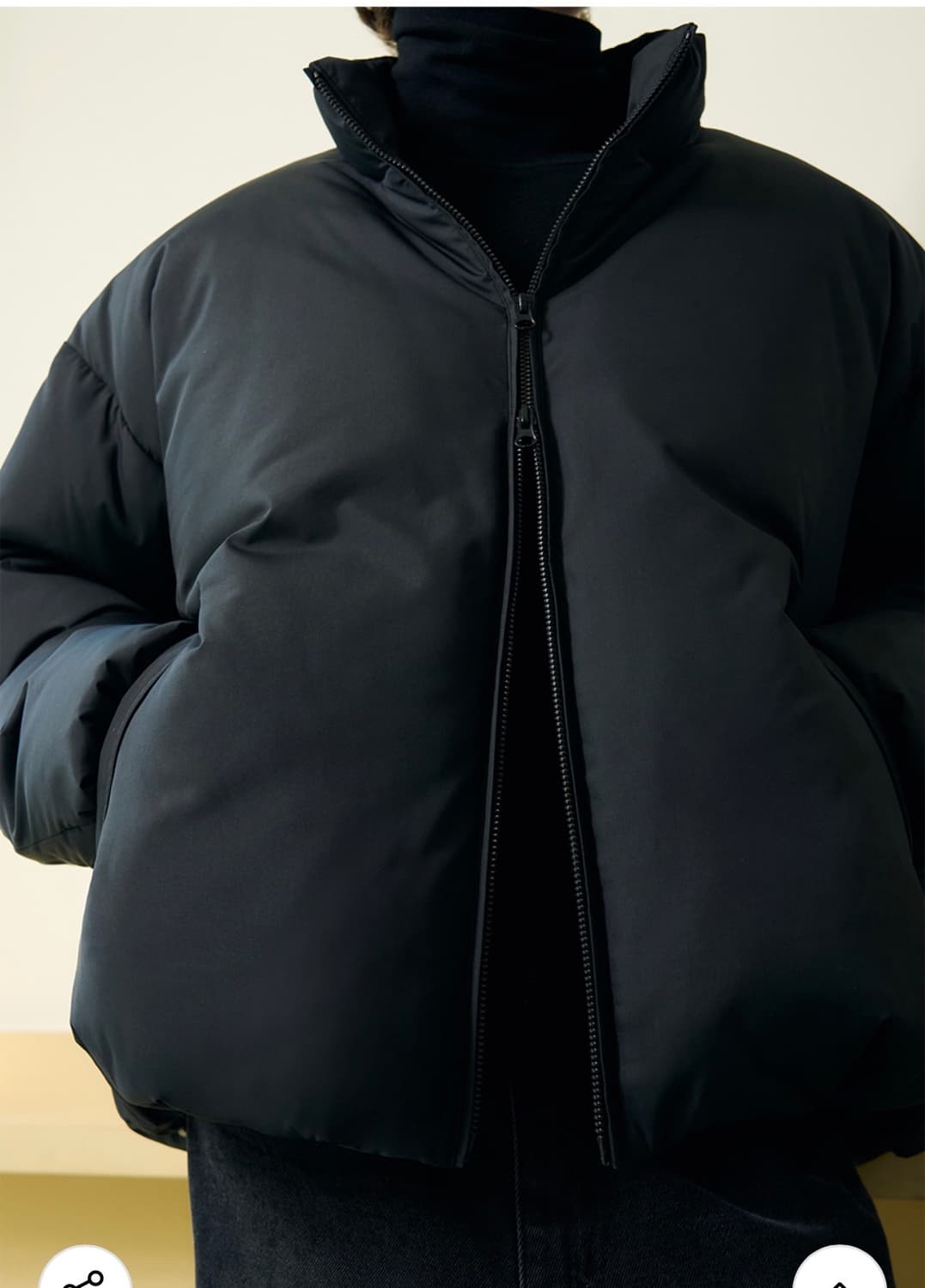 (새상품)(XL) 드로우핏 미니멀 푸퍼 다운 점퍼 패딩 [BLACK] 상품이미지6