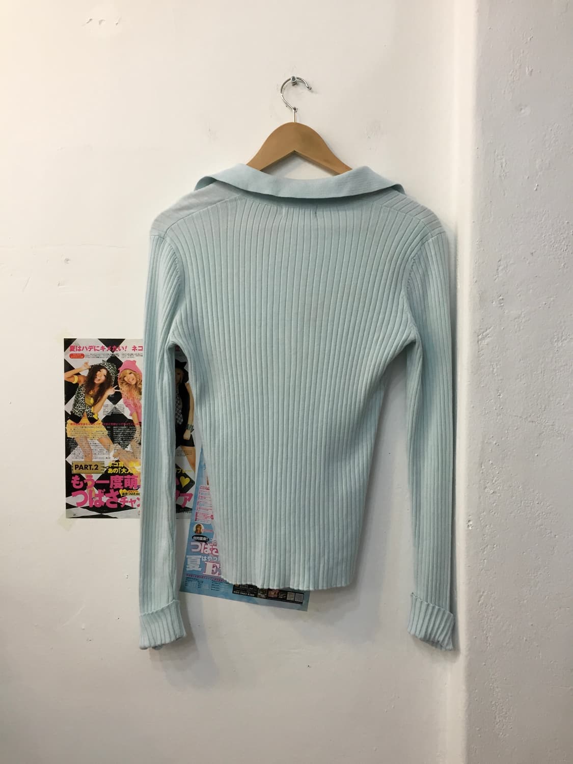 빈티지 민트 슬림 카라 티셔츠 상품이미지4