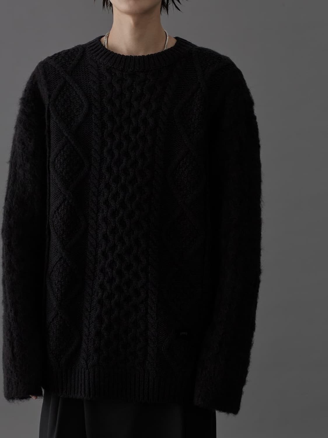 (L)24FW 준지  조직 믹스 풀오버 - 블랙(송중기니트) 상품이미지3