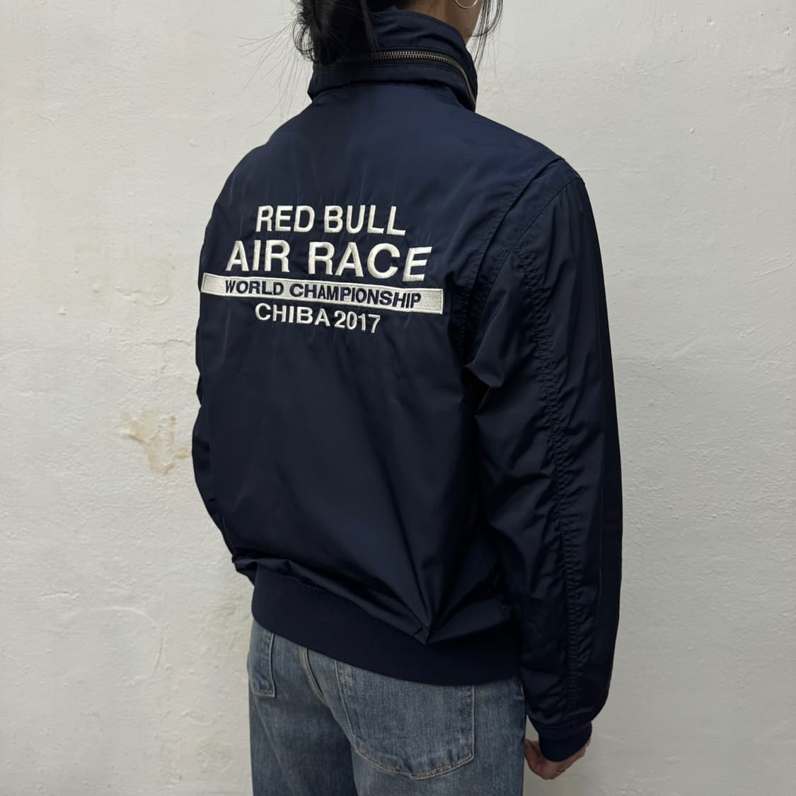 아비렉스 네이비 2017 레드불 치바 레이스쇼 2way 플라이트 자켓 상품이미지3