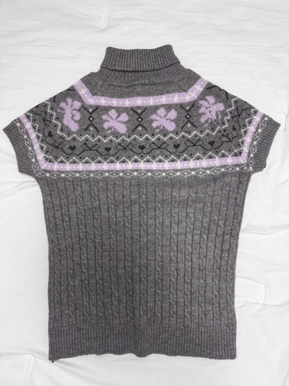 모리걸 사와코 반팔 목폴라 니트 상품이미지2