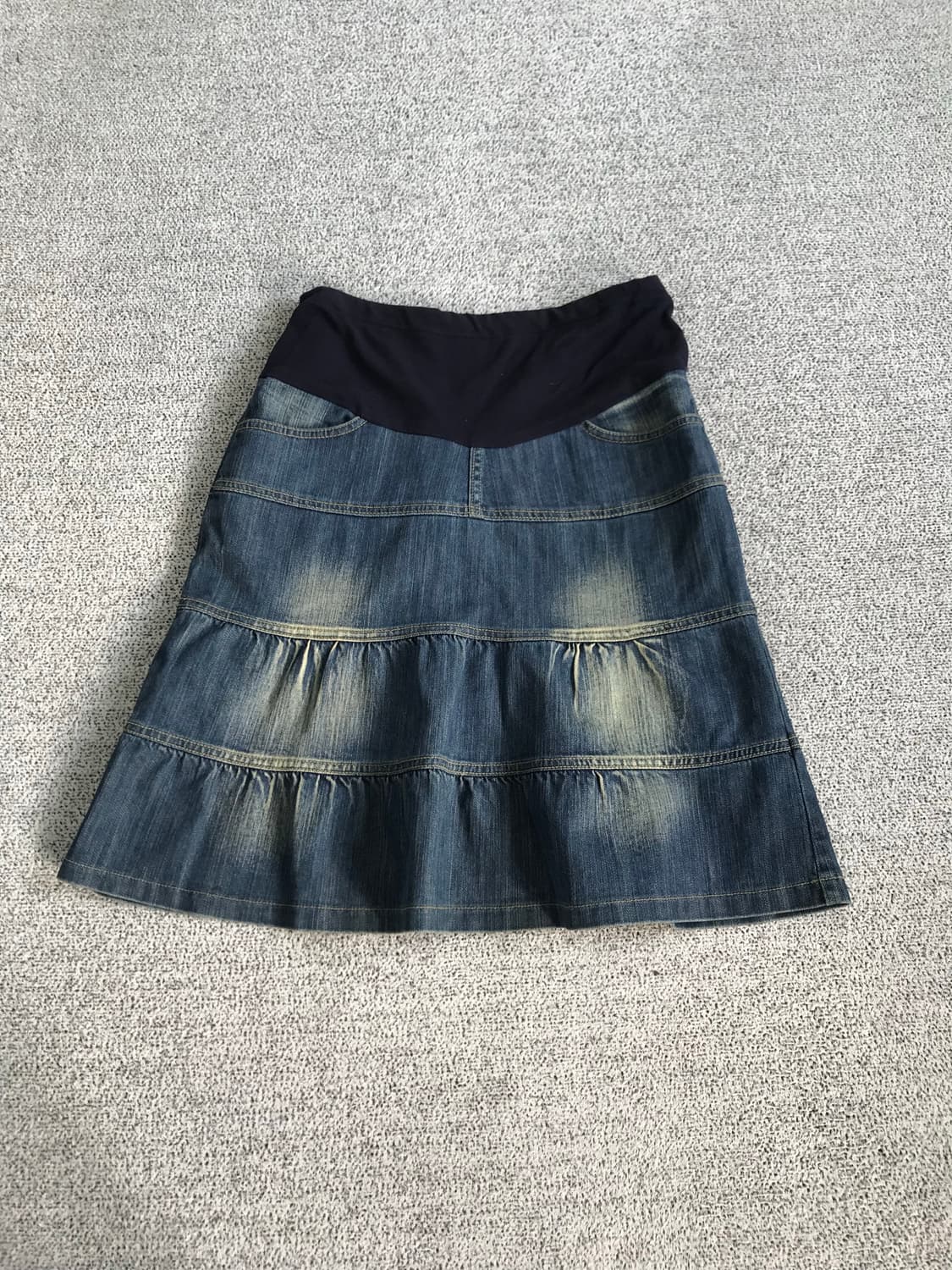 데님 미디 플리츠 스커트 상품이미지4