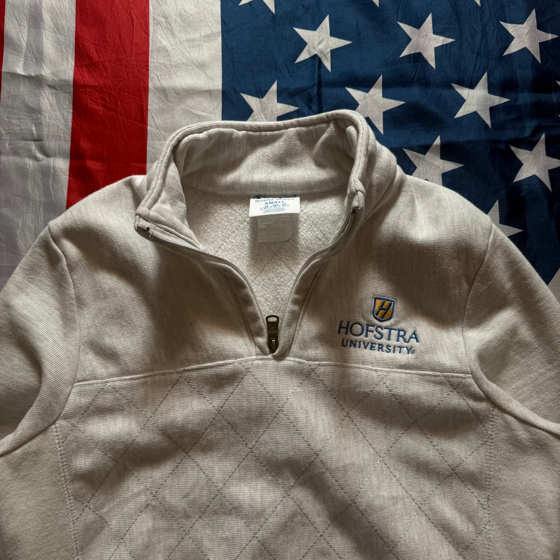 [S] 챔피온 리버스위브 뉴욕 호프스트라 유니버시티 반집업 맨투맨 상품이미지2