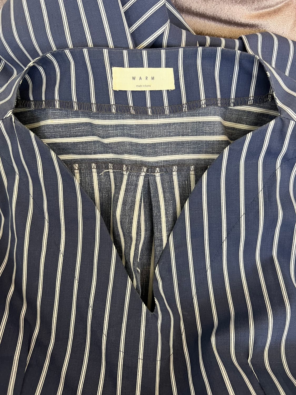 쇼핑몰 WARM 여성 네이비 스트라이프 코튼원피스 롱원피스 상품이미지4