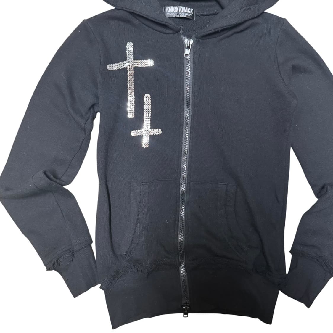 닉낵 비즈 디테일 슬림핏 후드집업 상품이미지3