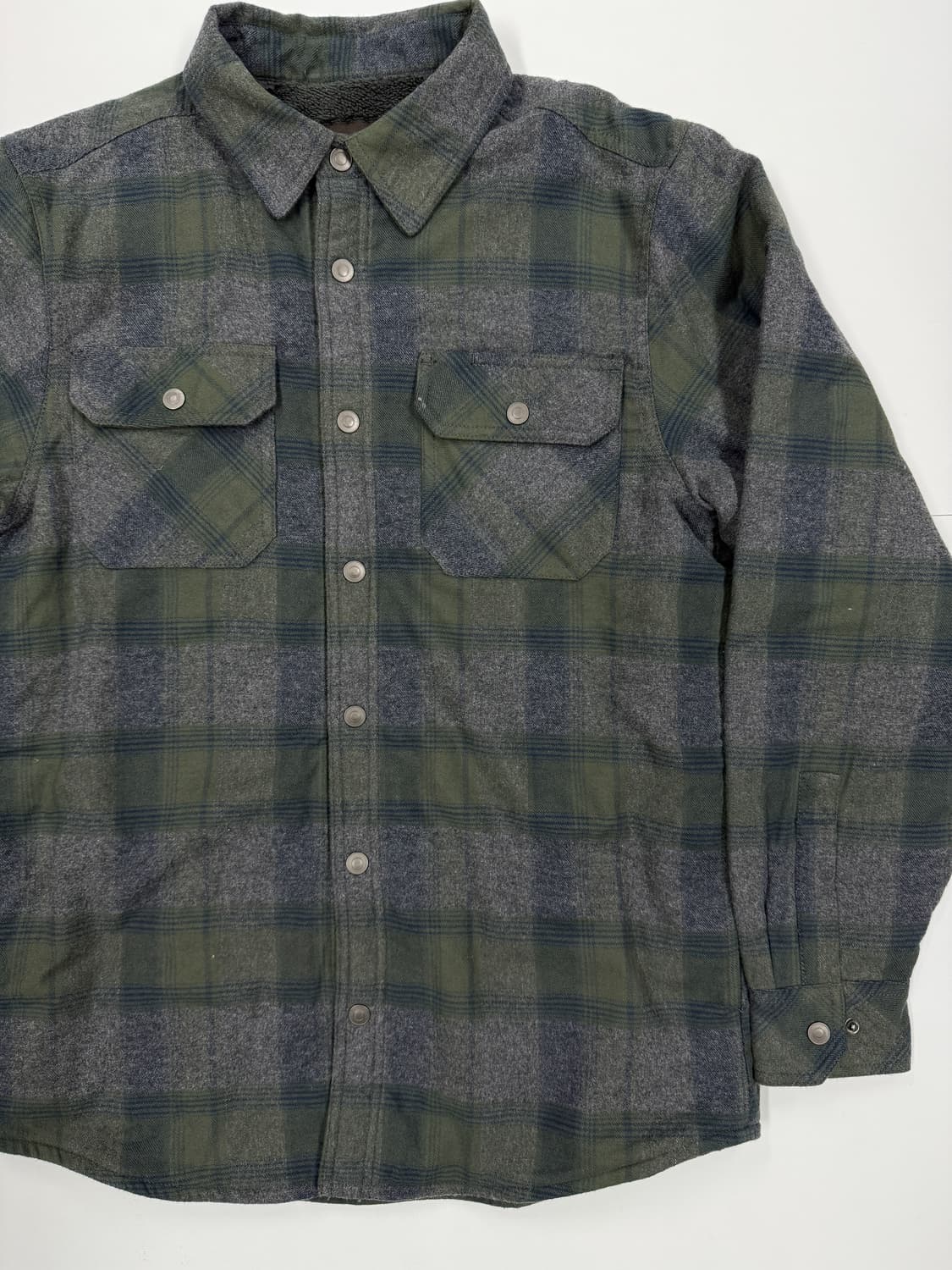 올리브 체크 플리스 셔츠 상품이미지2