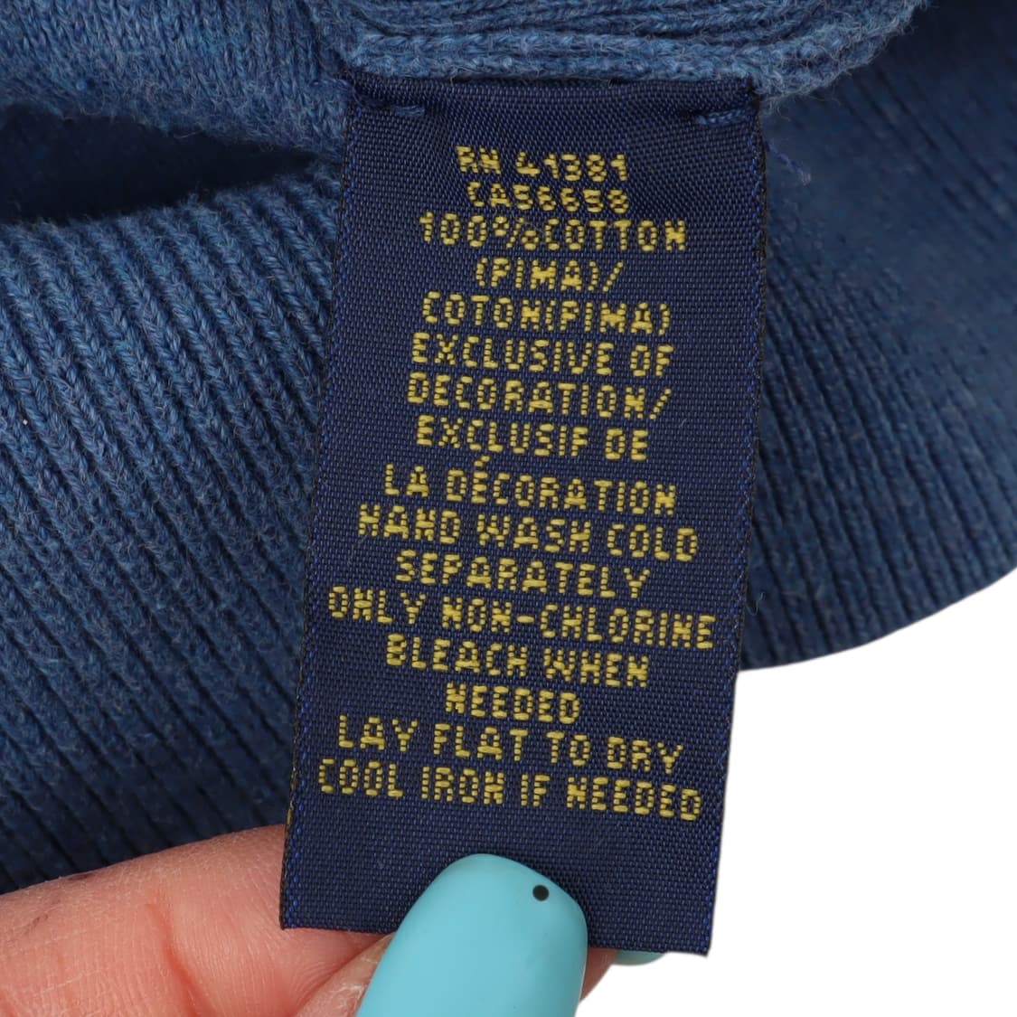 폴로 랄프로렌 다크블루 피마코튼 브이넥 니트 상품이미지9