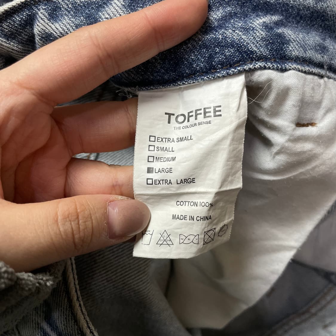 (31) 토피 연청 핀턱 와이드 데님 팬츠 L 상품이미지6