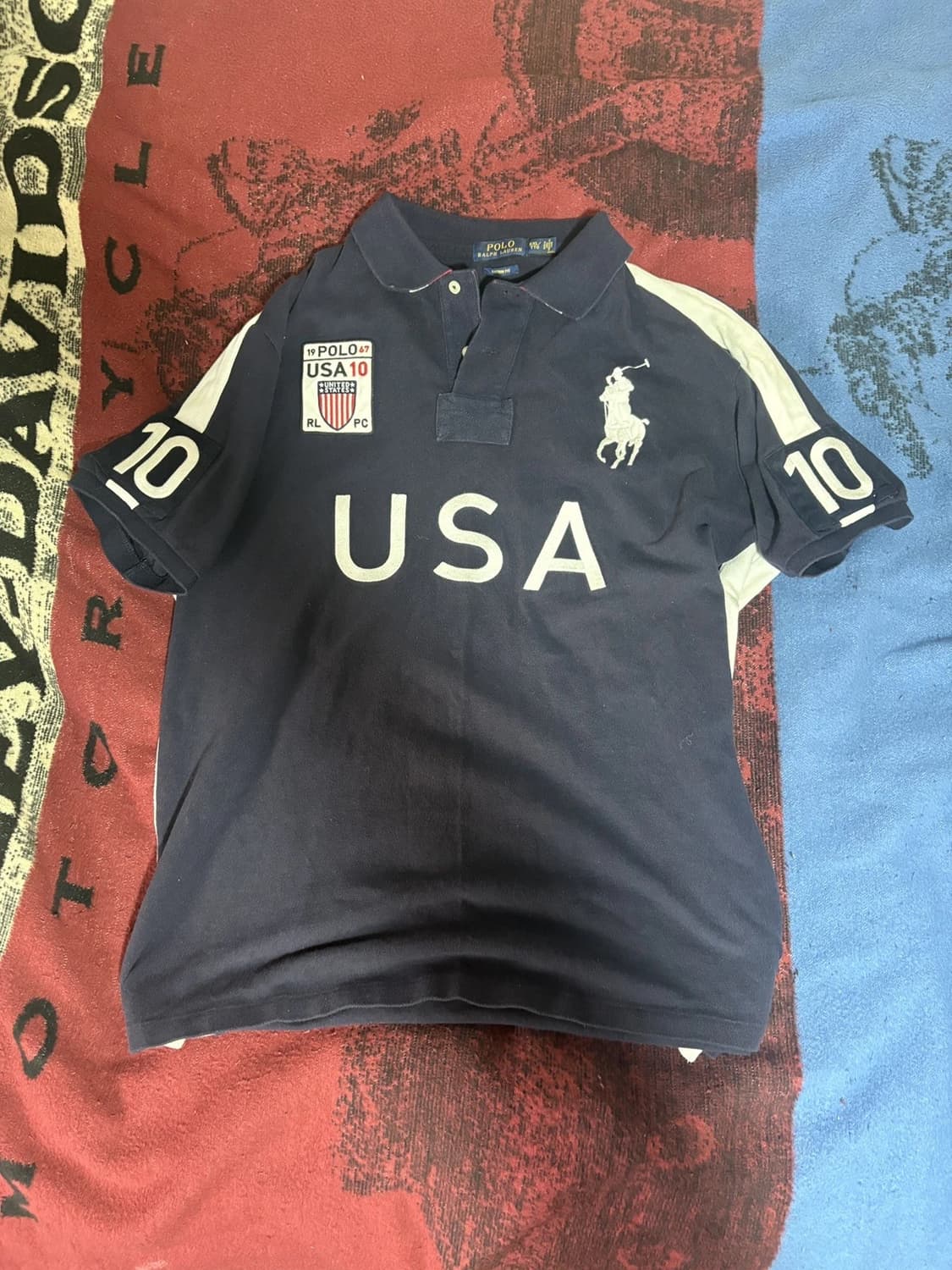 90s 폴로 랄프로렌 USA 럭비 빅로고 카라티 상품이미지1