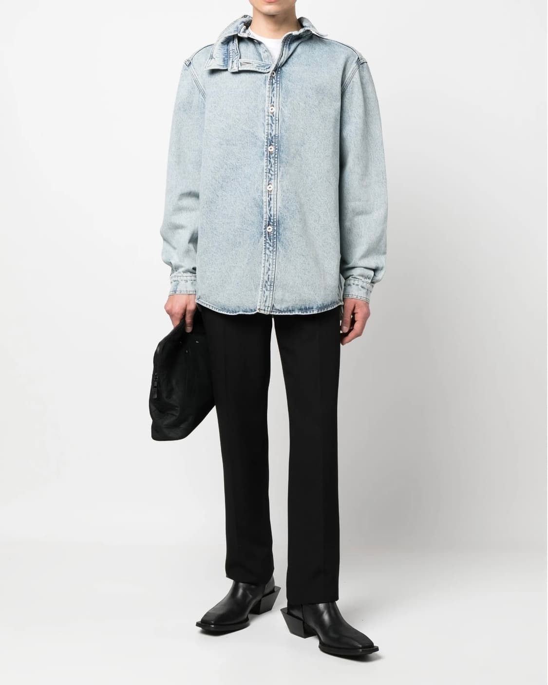 [L] 와이프로젝트 더블 칼라 데님셔츠 새상품 상품이미지3