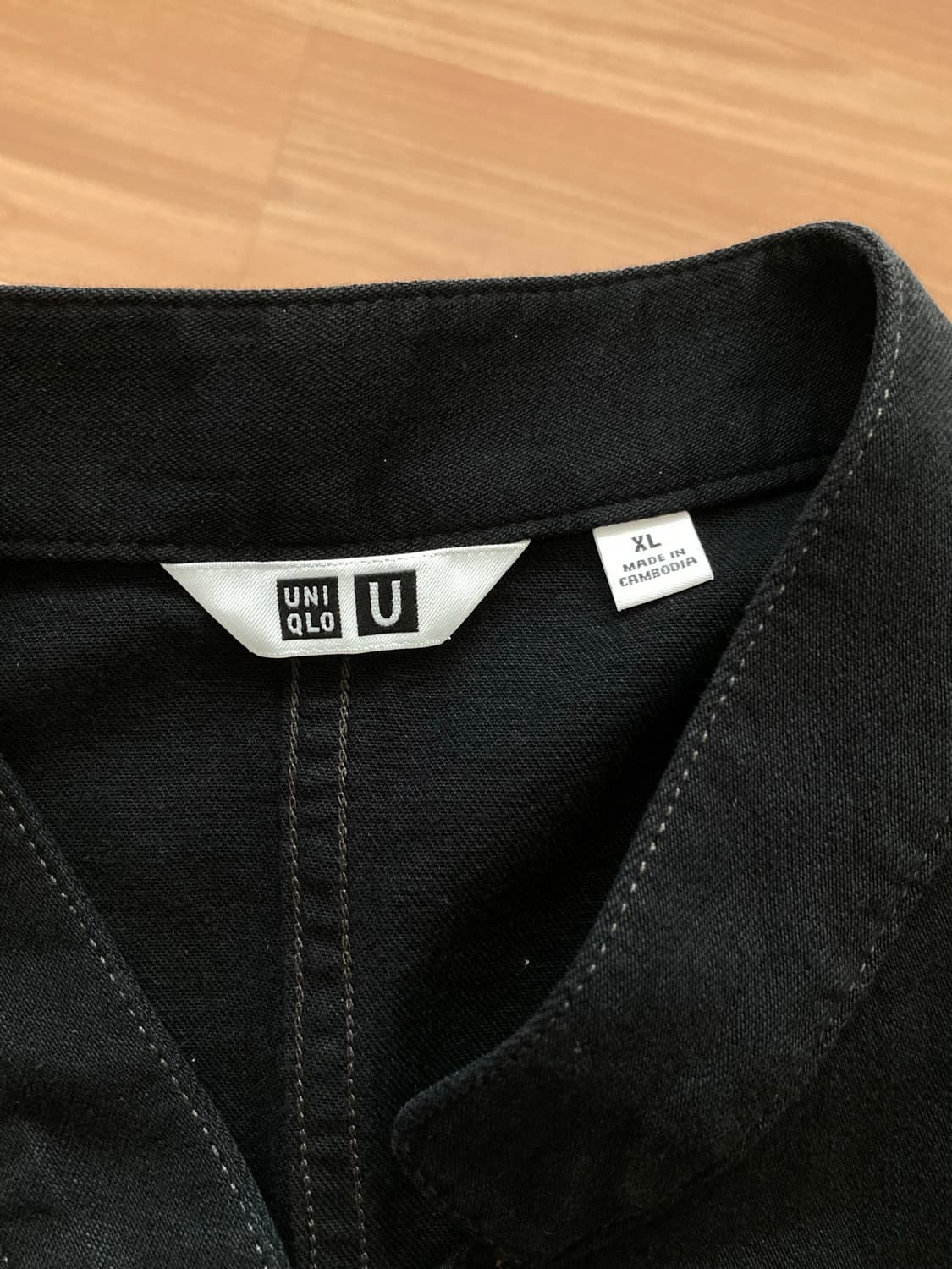 (남여) 유니클로 U 르메르 데님 커버올 자켓 블랙 XL 상품이미지4