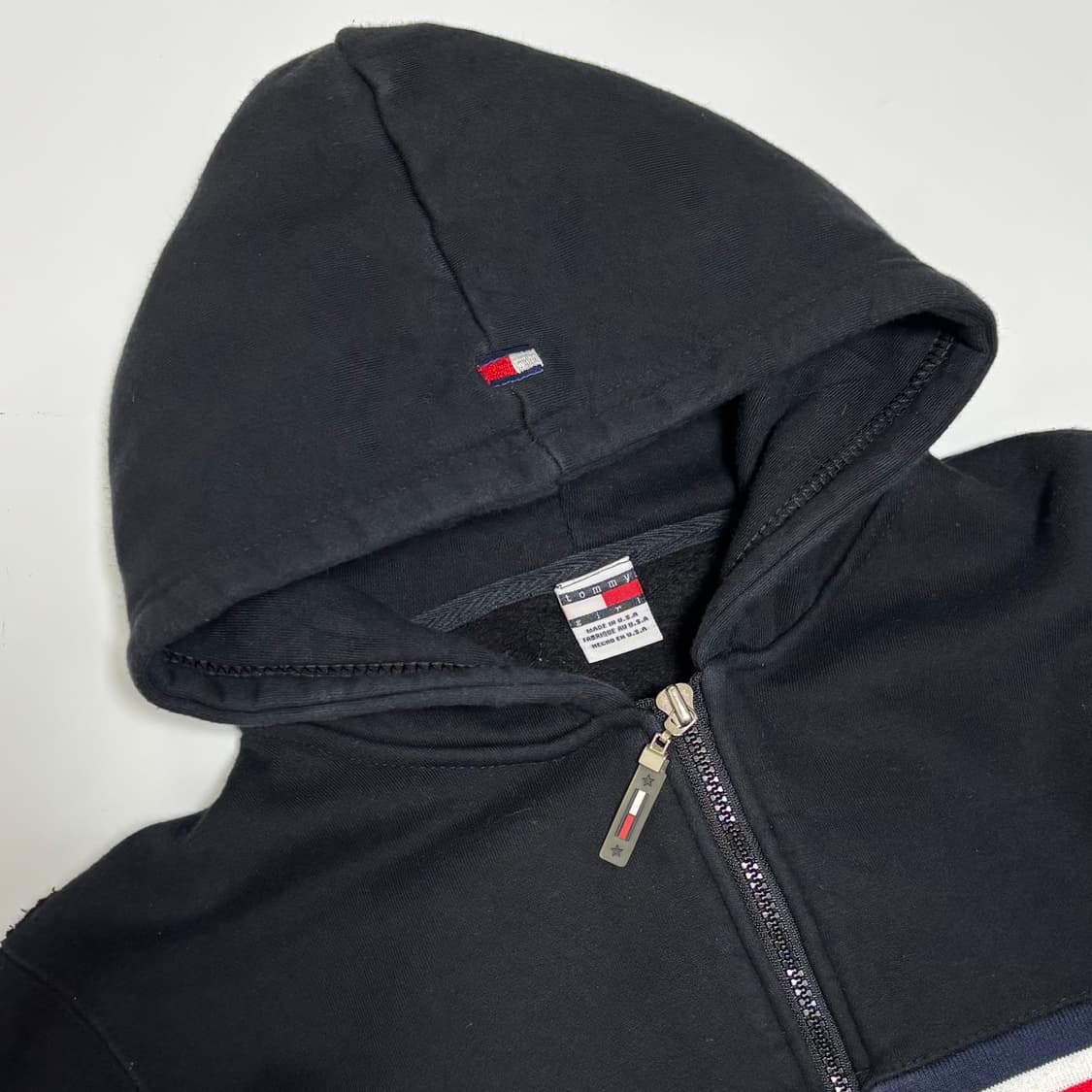 타미 걸 빈티지 90s 라인 배색 후드 집업 상품이미지2