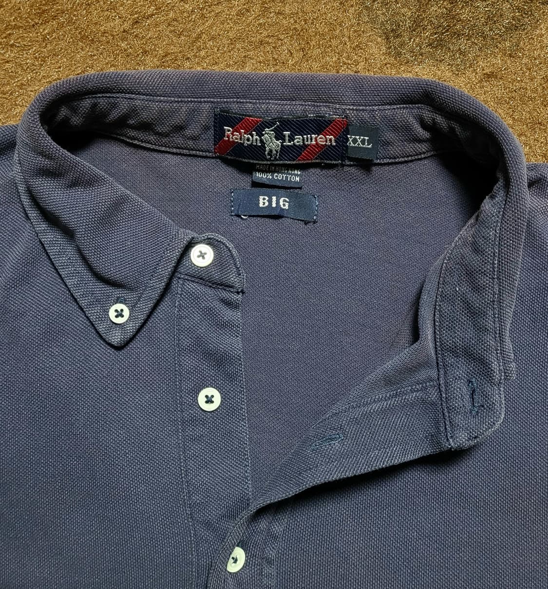 폴로 랄프로렌 빈티지 블루 반팔 면셔츠(XXL) 상품이미지3