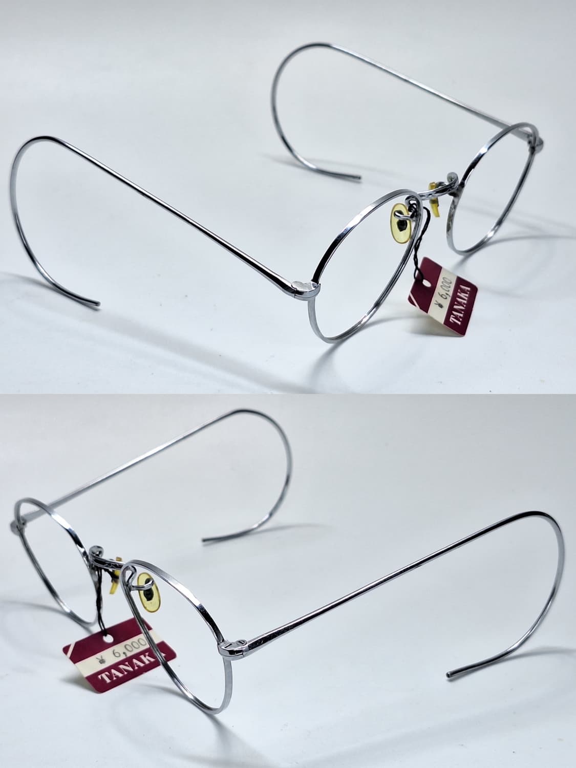 80s 일본제 빈티지 데드스톡 미사용/실버 케이블 템픅 안경테/클래식 상품이미지6