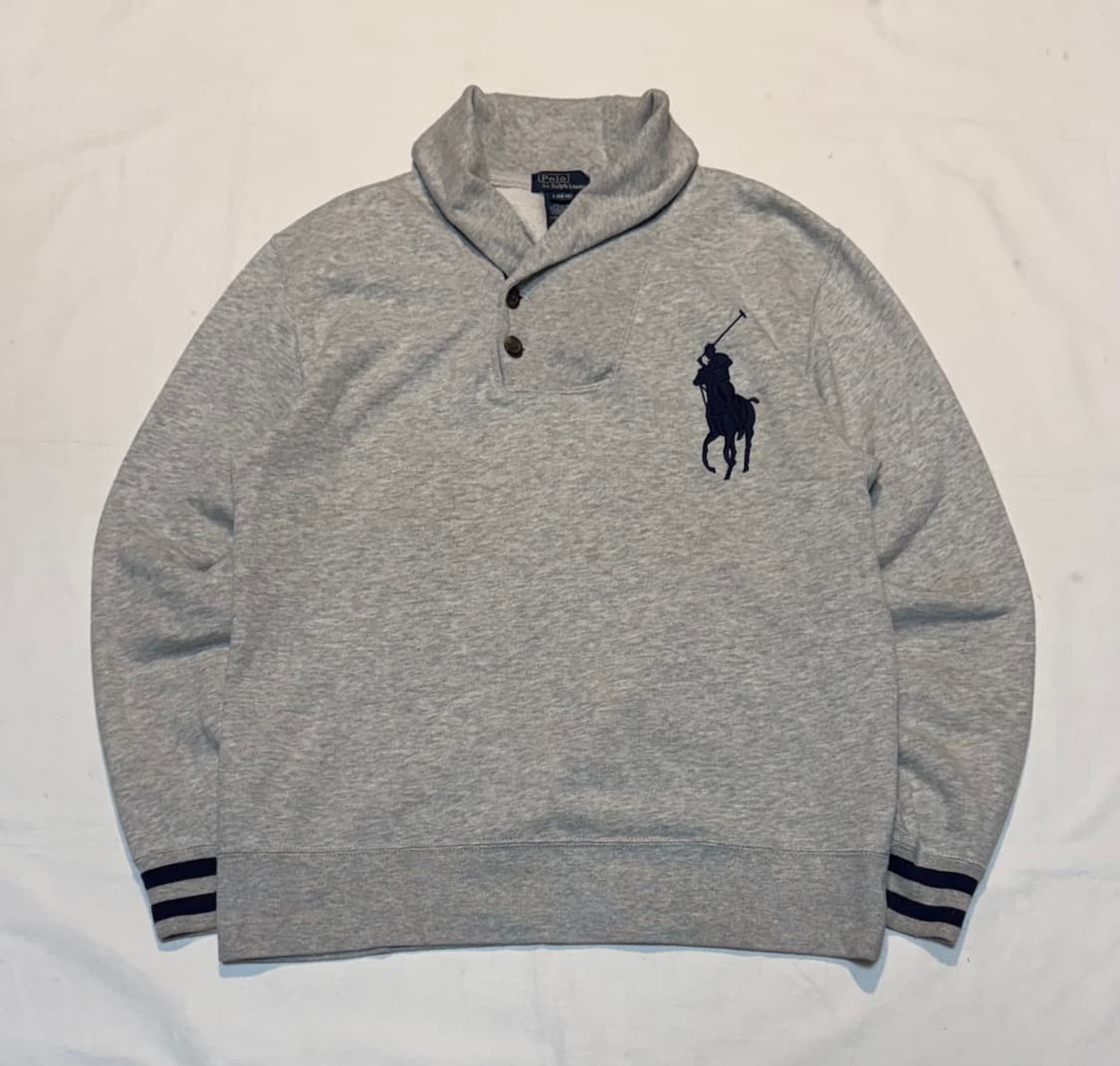 폴로 랄프로렌 빅포니 숄카라 맨투맨 스웻셔츠 그레이 상품이미지1