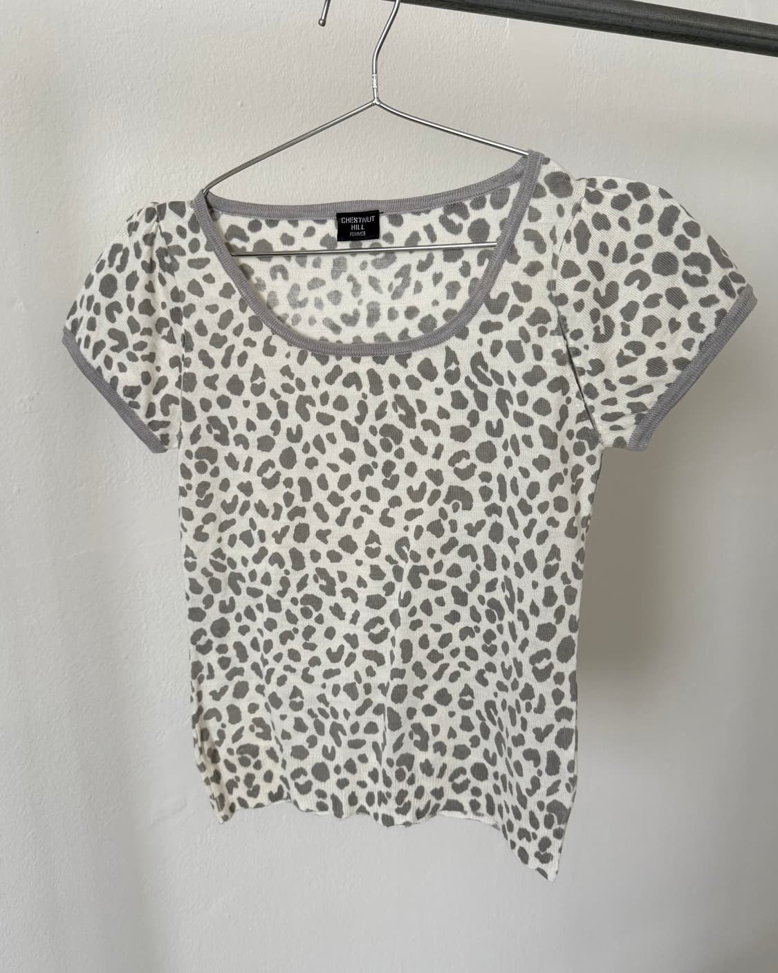 빈티지 레오파드 반팔 니트 상품이미지2