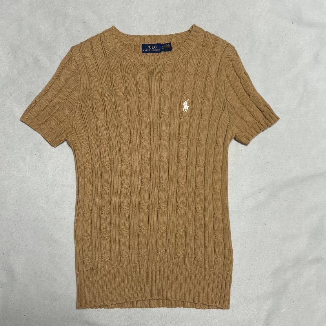 L 폴로랄프로렌 여성 케이블 반팔 니트 상품이미지2