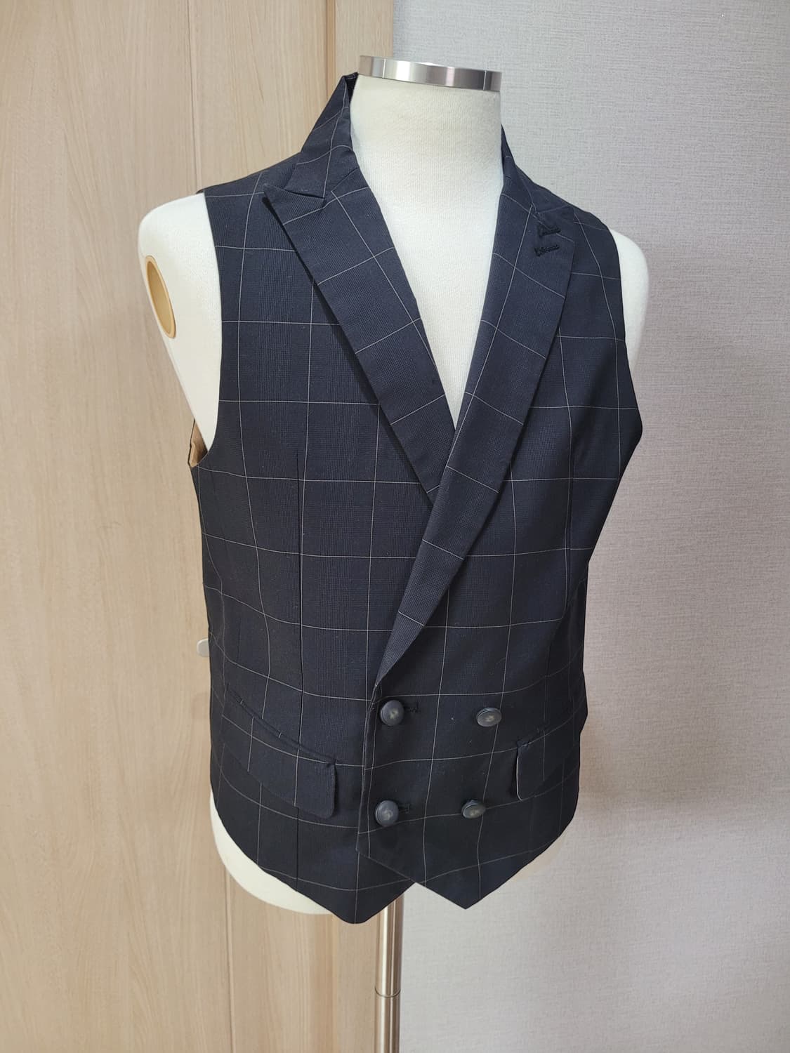 스파오포맨 SPAO for men 체크 패턴 베스트 100 블랙 상품이미지1