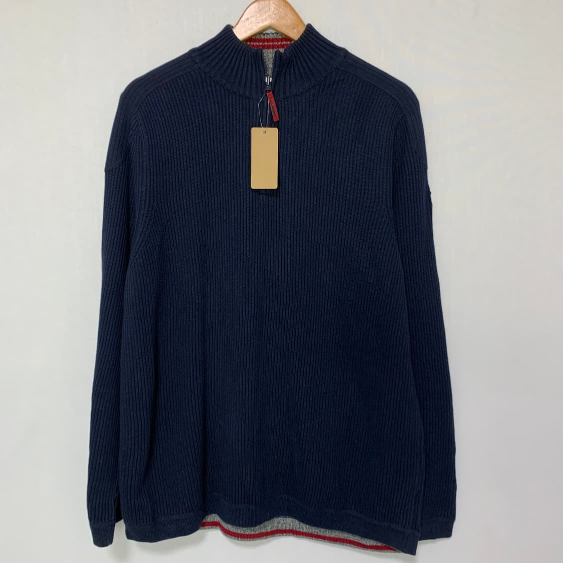 에디바우어 빈티지 반집업 니트 하프집업 스웨터 네이비 L 상품이미지2