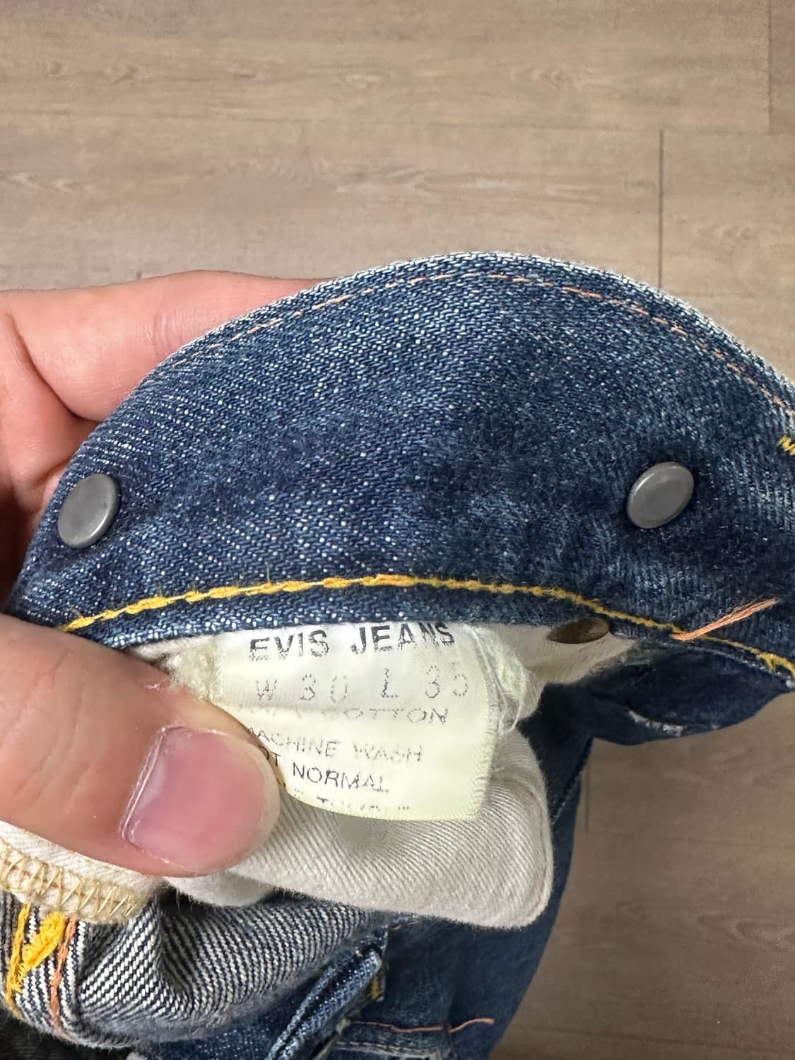90s EVIS JEANS 더블니 셀비지 데님 상품이미지3