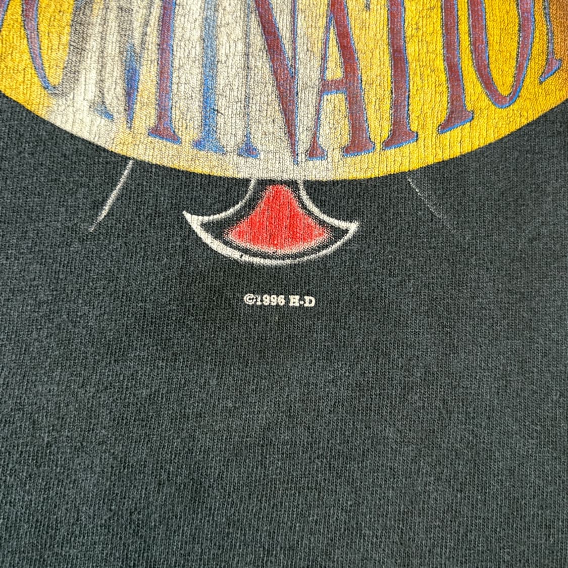 96년 미국 생산 할리데이비슨 싱글스티치 블랙 반팔 티셔츠 상품이미지5