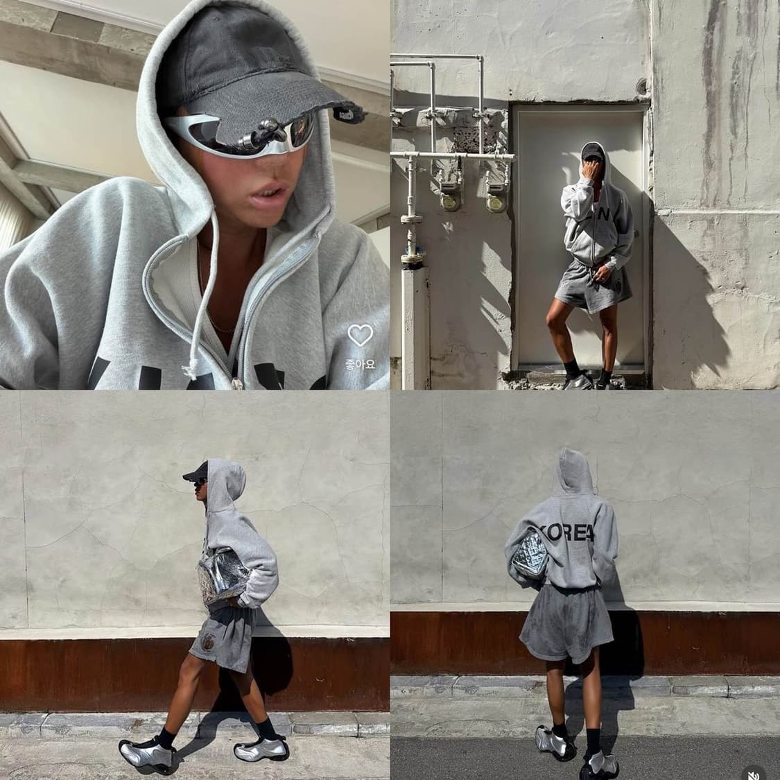 칸예 sznx 미니멀 크롭 오버핏 후디 집업 상품이미지2