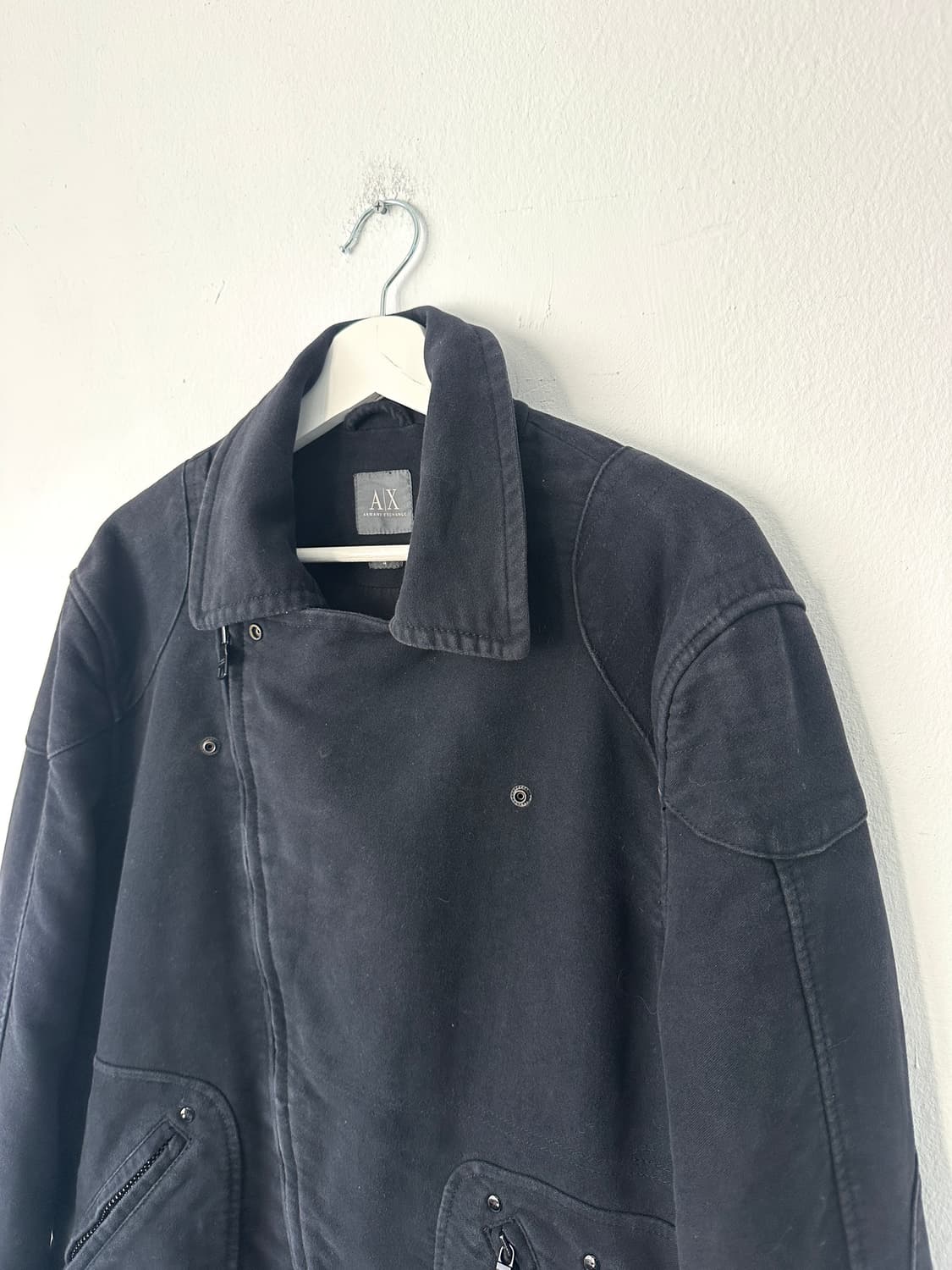 알마니 익스체인지 2000s 코튼 바이커 자켓 상품이미지6