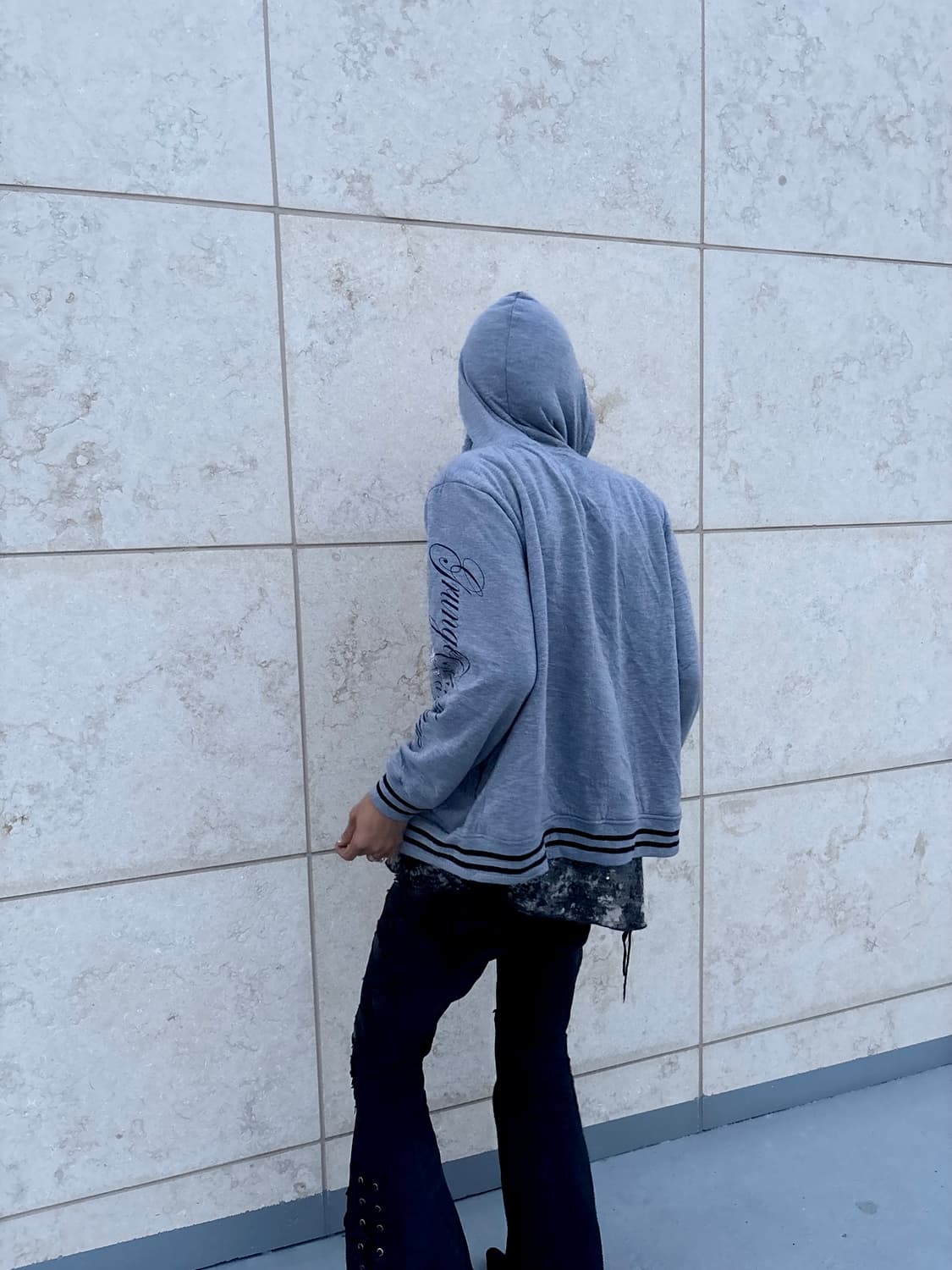 “Vintage” 00’s Gothic Print Hoodie Grey  상품이미지9