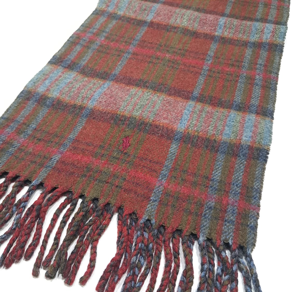 MX655 폴로 90s 이태리판 램스울 양면 타탄체크 머플러 목도리 상품이미지6