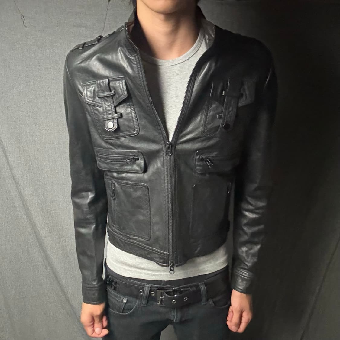 lamb skin pocket leather jacket 상품이미지4