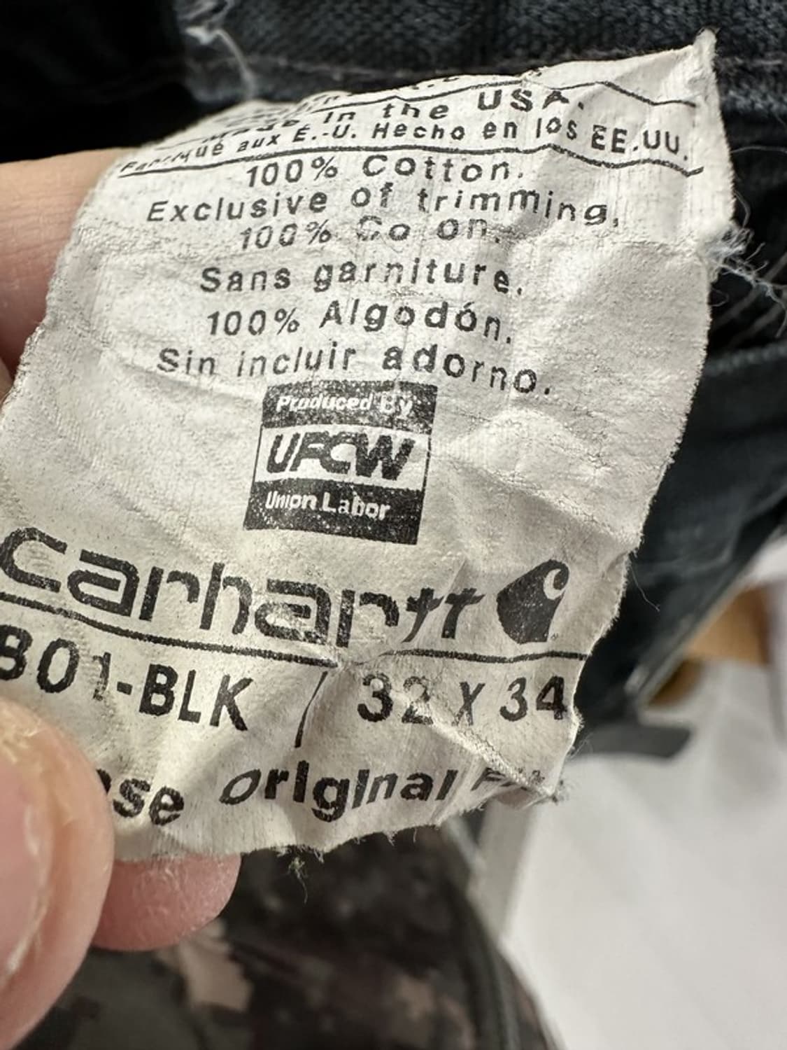 [32X34] CARHARTT B01BLK 더블니카펜터 워크데님팬츠 상품이미지6