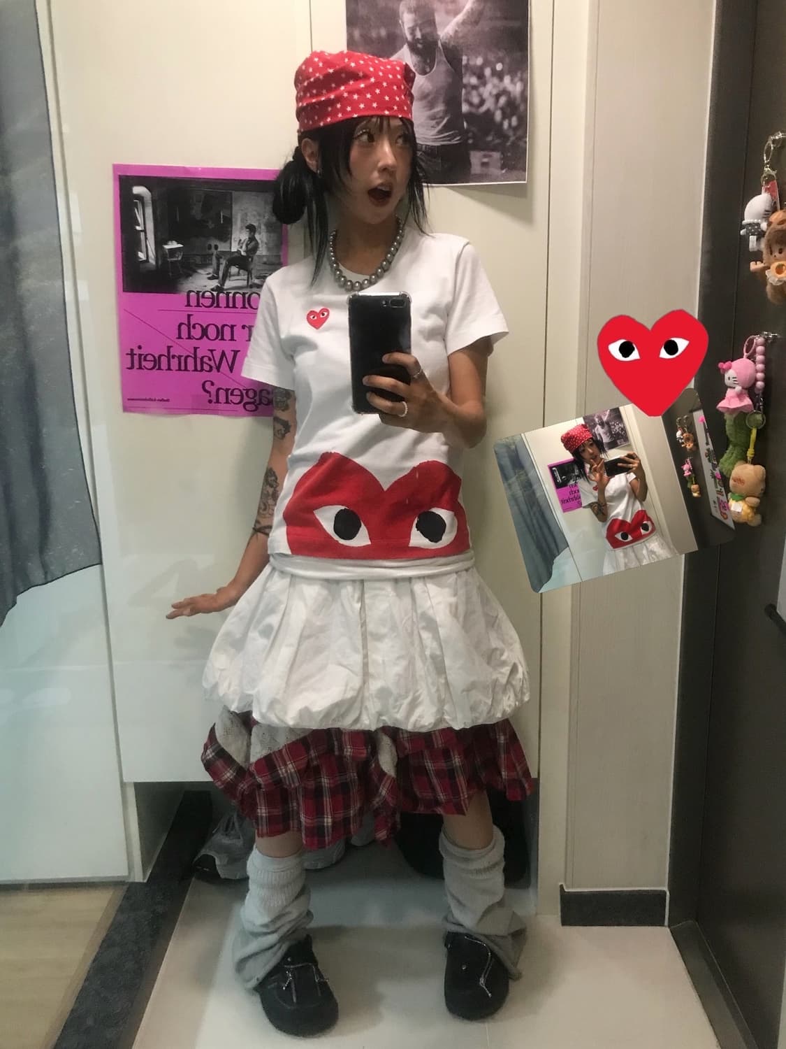 ❤️ 꼼데가르송 더블하트 반팔 티셔츠 ❤️ 상품이미지1