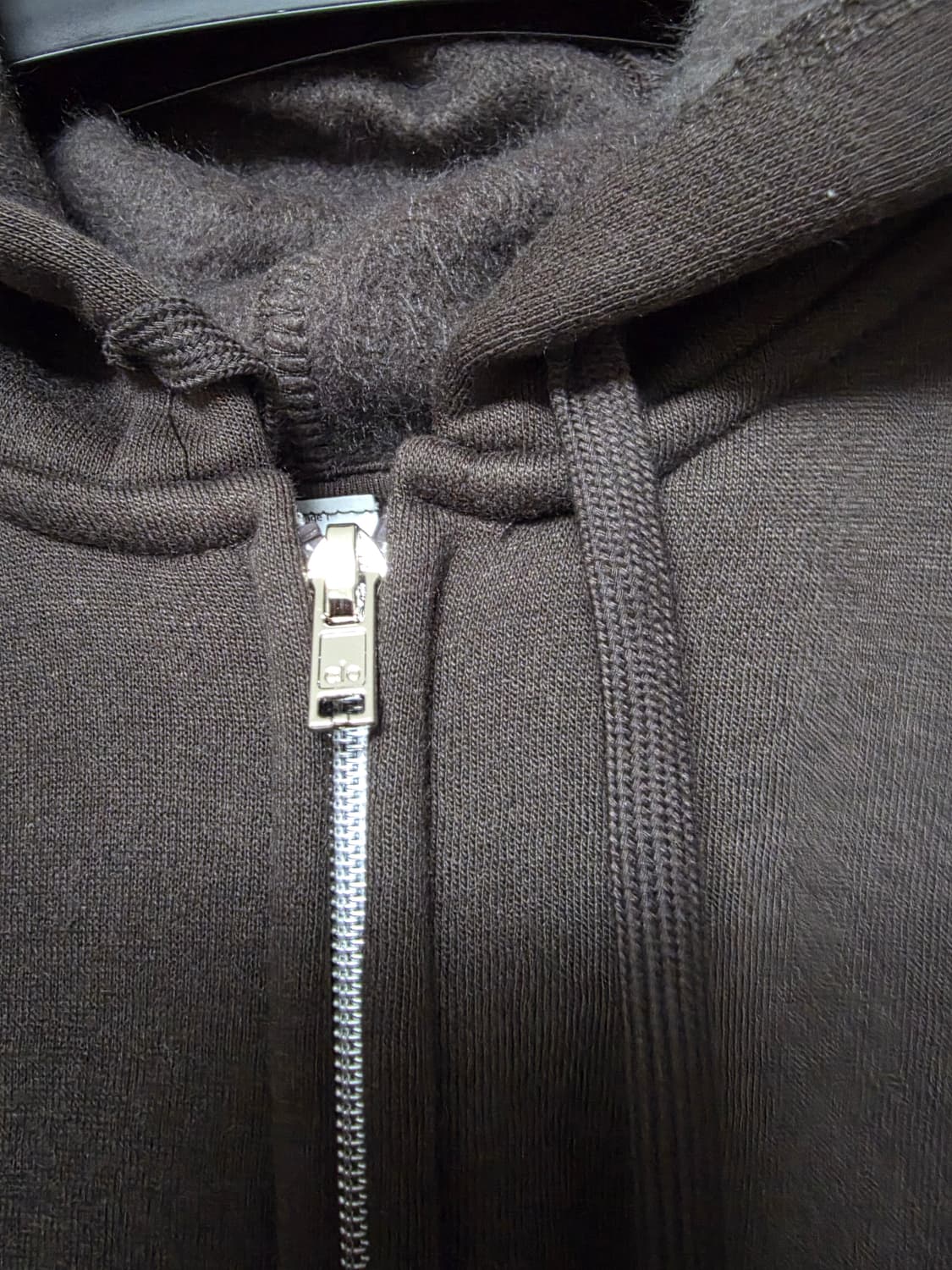 알로 브라운 색상 기모 후드집업 상품이미지3