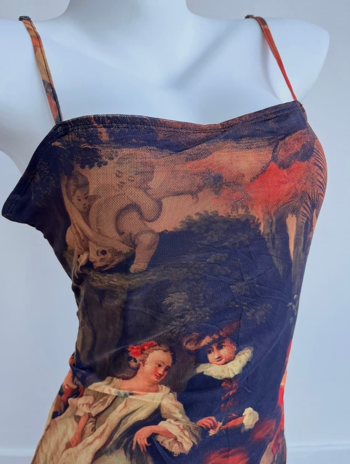 그래픽 메쉬 롱 원피스 상품이미지3